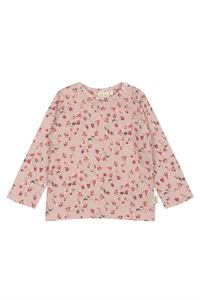 Petit Piao bluse i rosa med blomsterprint Autumn Anemone set forfra